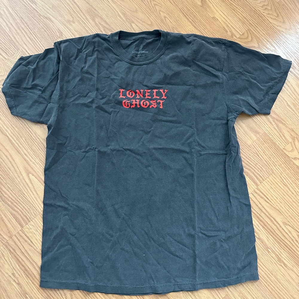 LONELYGHOST text me if survive tee. red and grey. size XL work once